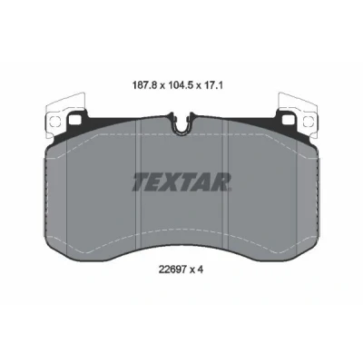 Kuva TEXTAR 2269701 Jarrupalat Kulumisenilmaisemelle Tasauspainoilla MERCEDES BENZ: GLE, GLS