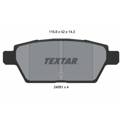 Kuva TEXTAR 2458102 Jarrupalat Ei kulumisenilmaisimelle MAZDA: 6 Sedan, Farmari, Hatchback