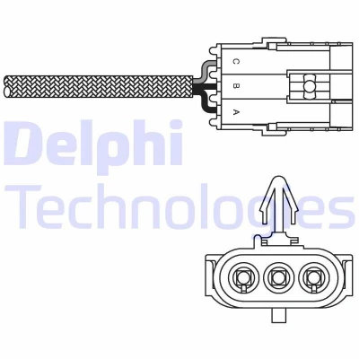 Kuva DELPHI ES10995 12B1 Lambda Anturi Sormisondi, Lämmitetty RENAULT: CLIO 2, TWINGO 1