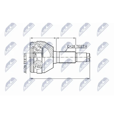 Kuva NTY NPZ DW 010 Vetonivel Etuakseli, vasen, oikea CHEVROLET: Epica Sedan