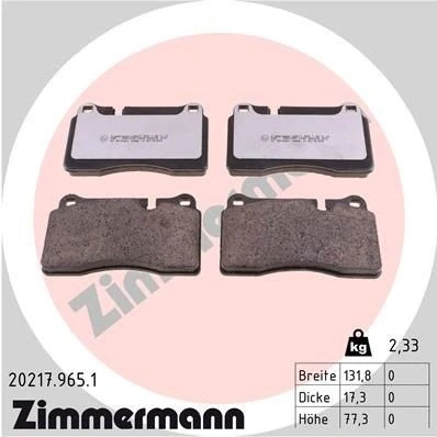 Kuva ZIMMERMANN 20217.965.1 Jarrupalat Kulumisenilmaisemelle Valokuva vastaa toimituslaajuutta LAND ROVER: Range Rover Sport, 3