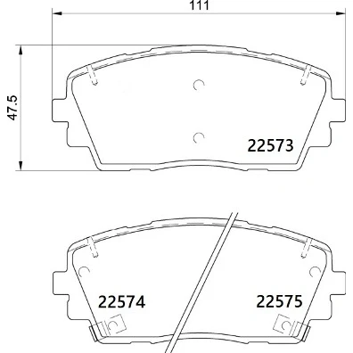 Kuva BREMBO P 30 115 Jarrupalat akustisella kulumavaroittimella Huudonvaimennuspellillä Tarvikkeilla KIA: Picanto II