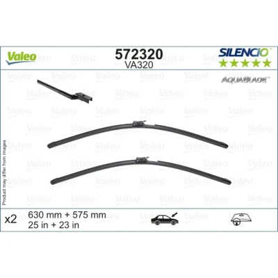Kuva Pyyhkijänsulka Valeo 572320 Edessä Flatblade pyyhinsulka (rungoton) Top Lock Lämmitetty MERCEDES BENZ: S sarja Sedan
