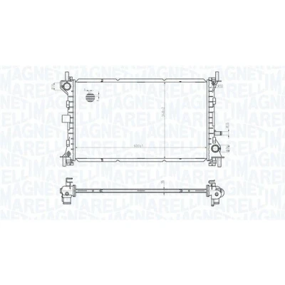 Kuva MAGNETI MARELLI 350213178100 Jäähdytin 600 348 16 Jäähdytysrivat juotetut FORD: Focus Mk1 Hatchback, 2 Limousine, Farmari