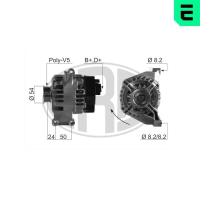 Kuva ERA 210659A Laturi 14V 70A FIAT: Punto II Hatchback, Grande Evo FORD: KA Hatchback