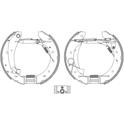 Kuva TEXTAR Shoe Kit Pro 84049601 Jarrukenkäsarja, Rumpujarru Pyörän jarrun sylinterillä, Säätöelementillä