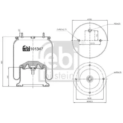 Kuva FEBI BILSTEIN 101347 Metallipalje, ilmajousitus etuakseli molemminpuoleinen