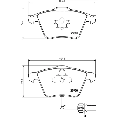 Kuva HELLA 8DB 355 011 711 Jarrupalat kulumisvaroitinkoskettimella AUDI: A6 C6 Avant, A4 B7 Allroad