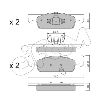 Kuva CIFAM 822 975 2 Jarrupalat akustisella kulumavaroittimella SMART: Forfour II Hatchback