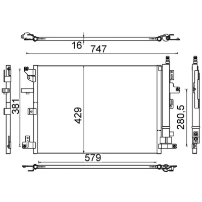 Kuva MAHLE ORIGINAL AC 635 000S Ilmastoinnin Lauhdutin Tiivisterenkaalla, Vedenerottimella 14, 8 14,0, 7,65 579 VOLVO: XC90 I