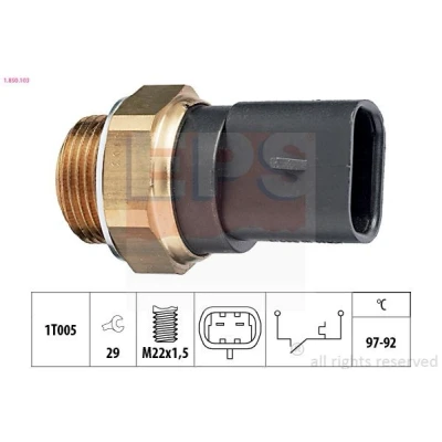 Kuva EPS 1.850.103 Lämpökytkin Jäähdyttimen Puhallin M22x1,5 Made in Italy OE Equivalent