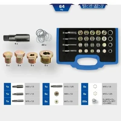 Kuva KS TOOLS BT711250 Korjaussarja, öljytulpankierre 64