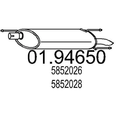 Kuva MTS 01.94650 Takaäänenvaimennin 770 OPEL: Astra F CC