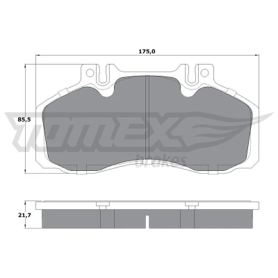 Kuva TOMEX brakes TX 12 88 Jarrupalat Kulumisenilmaisemelle MERCEDES BENZ: Vario Van / Farmari, T2/LN1 Flatbed Kuorma auto/Alusta