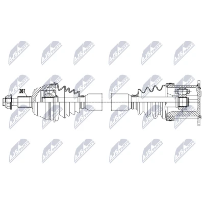Kuva Vetoakseli, Etuakseli, vasen audi a3, vw bora i, variant, golf iv, van variant iv OE 1J0407271HD, 1J0407271HJ, 1J0407451SX
