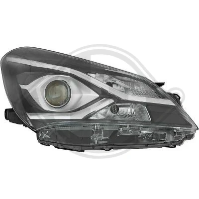 Kuva DIEDERICHS 6607380 Ajovaloumpio Oikea HIR2, W21/5W ilman valokorkeussäätimen moottoria TOYOTA: Yaris III Hatchback