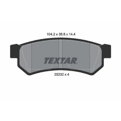 Kuva TEXTAR 2523201 Jarrupalat Ei kulumisenilmaisimelle CHEVROLET: Nubira Farmari, Lacetti Hatchback