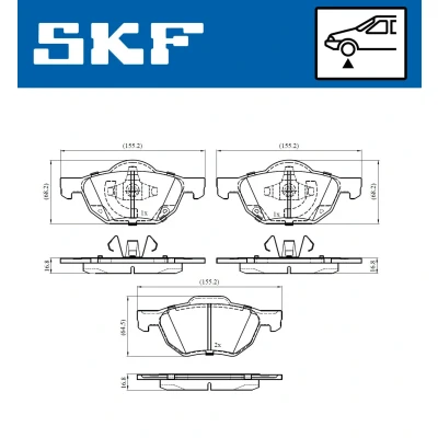 Kuva SKF VKBP 80518 A Jarrupalat akustisella kulumavaroittimella