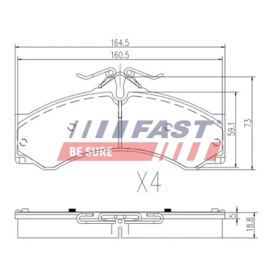Kuva FAST FT29015 Jarrupalat Etuakseli Kulumisenilmaisemelle MERCEDES BENZ: Sprinter 3 T Bussi, Van, Flatbed Kuorma auto/Alusta