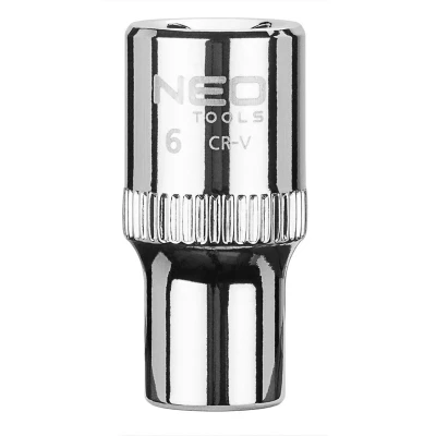 Kuva NEO TOOLS 08 224 Hylsyavain 1/4 3124 6 mm Kromi vanadium teräs SuperLock