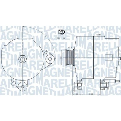 Kuva MAGNETI MARELLI 063731817010 Laturi 14V 110A VOLKSWAGEN: Golf 5, 6, Touran I, SKODA: Fabia 2, Rapid Spaceback, SEAT: Ibiza 3