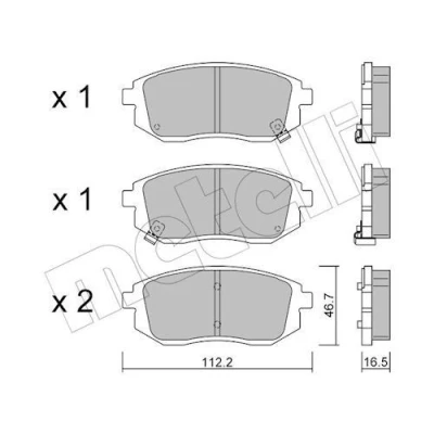 Kuva METELLI 22 1353 0 Jarrupalat akustisella kulumavaroittimella