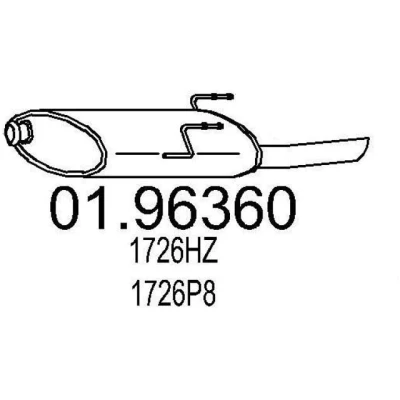Kuva MTS 01.96360 Takaäänenvaimennin 780 PEUGEOT: 406 Farmari, Sedan
