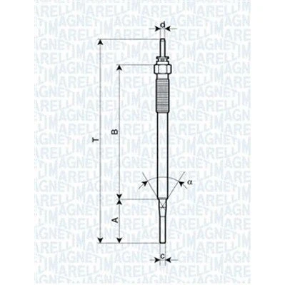 Kuva MAGNETI MARELLI 062900036304 Hehkutulppa 11V 10A M10X1,25 TOYOTA: Avensis II Station Wagon, Corolla Verso, IX Wagon