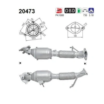 Kuva AS 20473 Katalysaattori Euro 5 FORD: MONDEO 4 Turnier, 4, S Max Mk1