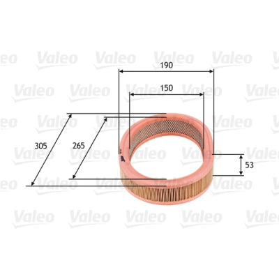 Kuva VALEO 585627 Ilmansuodatin 52 305, 305 Suodatinpanos