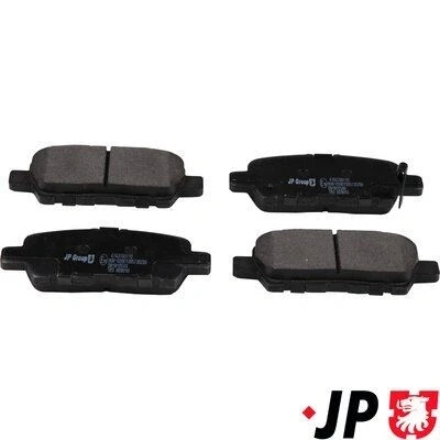 Kuva JP GROUP 4763700110 Jarrupalat Taka akseli akustisella kulumavaroittimella NISSAN: Leaf I, Juke, Pulsar Hatchback, SUZUKI: Grand Vitara 2 SUV