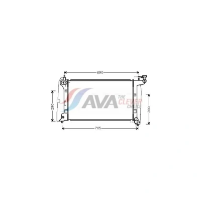 Kuva PRASCO TOA2289 Jäähdytin Alumiini 600 348 16 Jäähdytysrivat juotetut TOYOTA: Corolla IX Hatchback, Station Wagon, Verso
