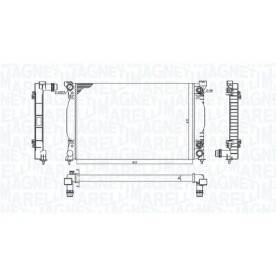 Kuva MAGNETI MARELLI 350213196500 Jäähdytin 632 398 32 Jäähdytysrivat juotetut AUDI: A4 B6 Avant, Sedan