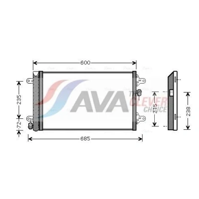 Kuva PRASCO VNA5183D Ilmastoinnin Lauhdutin Vedenerottimella 13,0 Alumiini 512 FORD: Galaxy Mk1 MPV