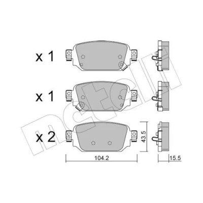 Kuva METELLI 22 1238 0 Jarrupalat akustisella kulumavaroittimella MAZDA: 3 Hatchback, Sedan, CX