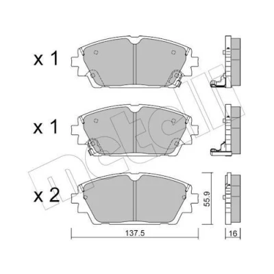 Kuva METELLI 22 1237 0 Jarrupalat akustisella kulumavaroittimella MAZDA: 3 Hatchback