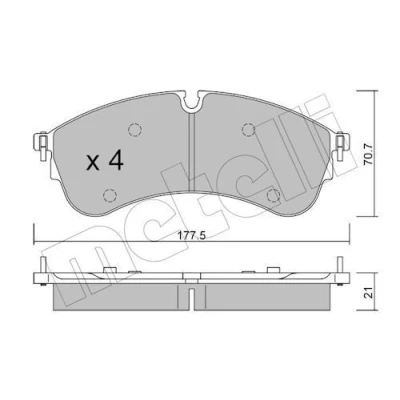 Kuva METELLI 22 1174 0 Jarrupalat Kulumisenilmaisemelle VOLKSWAGEN: Crafter Van, Bussi, MAN: TGE Umpikori