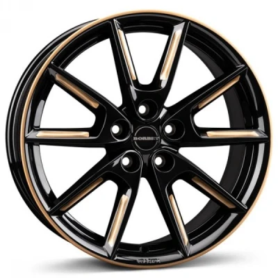 Kuva BORBET LX19 Black Glossy Gold Spoke Rim 8x19 5/108 ET45 B72.5 Alumiinivanteet
