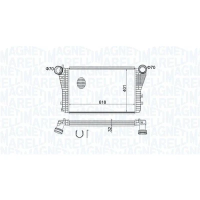 Kuva MAGNETI MARELLI 351319204030 Välijäähdytin VOLKSWAGEN: Caddy 3, GOLF 6, Jetta SKODA: Octavia II Hatchback, 2 Combi