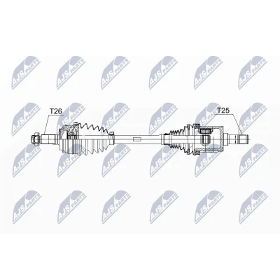 Kuva NTY NPW HD 064 Vetoakseli Etuakseli, vasen 618 Automaattivaihteisto HONDA: CIVIC 8