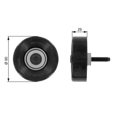 Kuva GATES FleetRunner Micro V Kit T36089 Ohjainrulla FORD: Tourneo Connect, Focus Mk1 Hatchback, Farmari