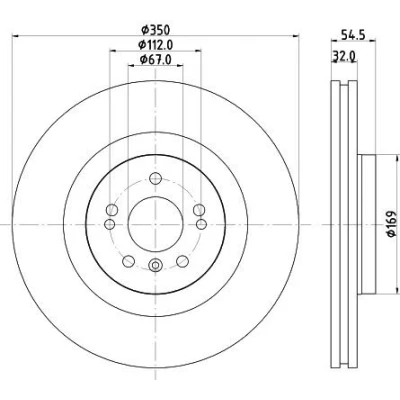 Kuva HELLA PRO 8DD 355 113 191 Jarrulevyt MERCEDES BENZ: ML sarja, R GL