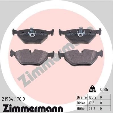 Kuva ZIMMERMANN 21934.170.9 Jarrupalat Kulumisenilmaisemelle Valokuva vastaa toimituslaajuutta BMW: 3 Touring, Sedan, Coupe, SAAB: 9 5 Farmari