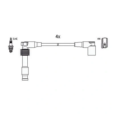 Kuva HITACHI 134759 Sytytysjohto OPEL: Vectra B Sedan, A Astra G CC, CHEVROLET: Nubira Farmari, Lacetti Hatchback, Captiva, DAEWOO: Evanda