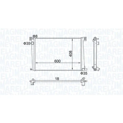 Kuva MAGNETI MARELLI 350213168600 Jäähdytin 600 408 16 Jäähdytysrivat juotetut MINI: Hatchback, Clubman