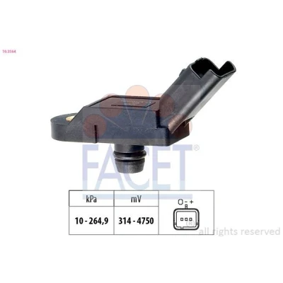 Kuva FACET 10.3164 Paineilma Anturi, Korkeus 10 265 Made in Italy OE Equivalent