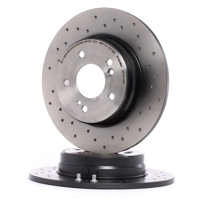 Kuva BREMBO XTRA LINE 08.7211.2X Jarrulevyt 290 10 5 täysi, reijitetty pinnoitettu hiiliteräs Ruuveilla MERCEDES BENZ: C sarja T modell, Sedan