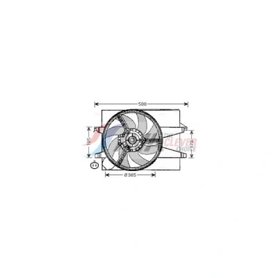 Kuva AVA COOLING SYSTEMS FD7541 Jäähdyttimen Tuuletin 363mm 12V Jäähdytystuulettimen kehällä, Ilman vastusta ohjainlaitetta