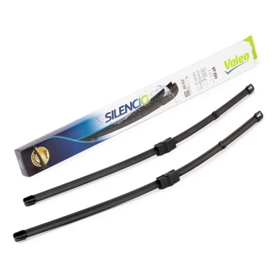 Kuva Pyyhkijänsulka Valeo Silencio X.trm, Flat Blade Set 574491 Edessä Rungottomat Pinnakiinnitys MERCEDES BENZ: C sarja T modell, E Sedan