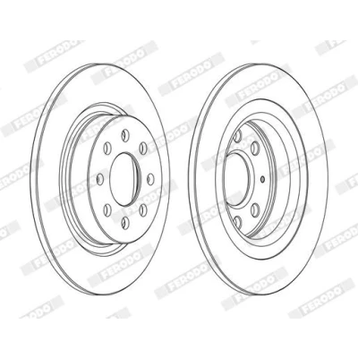 Kuva FERODO PREMIER DDF1299C Jarrulevyt 264 10 4 täysi pinnoitettu Ruuveilla OPEL: Corsa E Hatchback, FIAT: Grande Punto Evo Hatchback